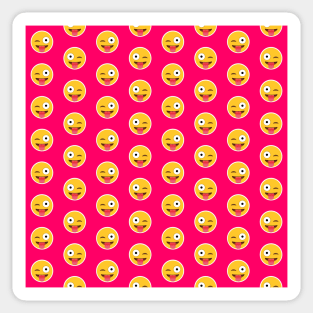 Winking Face with Tongue Emoji Pattern Sticker